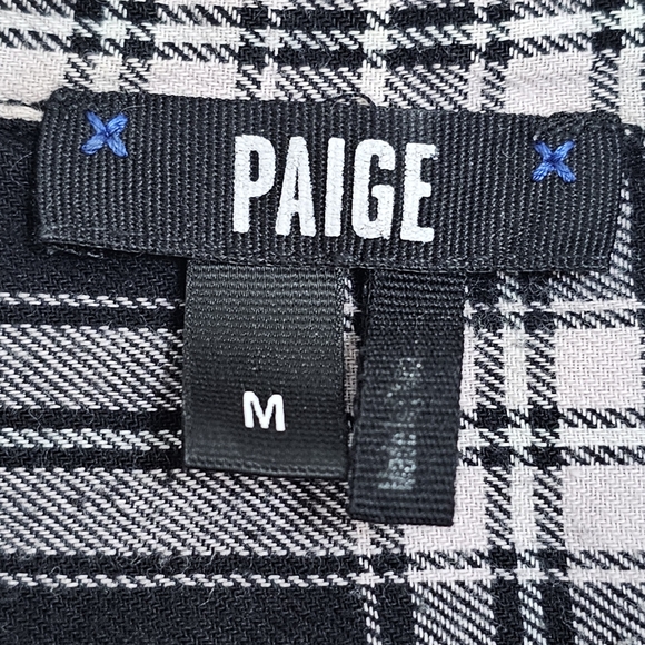 PAIGE Plaid Button Shirt Size M - Picture 8 of 9